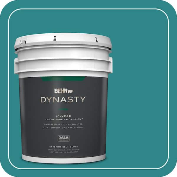 BEHR DYNASTY 5 gal. #M460-6 Thai Teal Semi-Gloss Exterior Stain-Blocking Paint & Primer