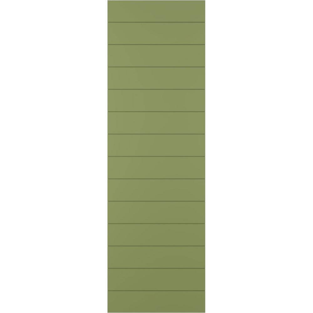 18 in. x 54 in. True Fit PVC Horizontal Slat Modern Style Fixed Mount Board and Batten Shutters Pair in Moss Green price history on PriceWatchPro