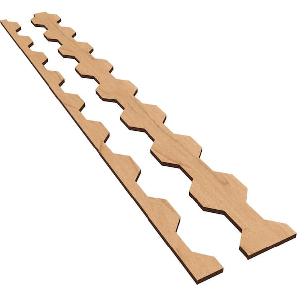 Ekena Millwork Pontiac 47 in. H x 0.375 in. W Slatwall Panels in Maple 17-Pack