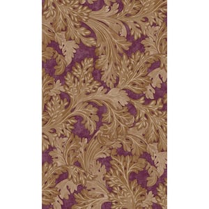 Berry Curling Leaves Tropical Print Non-Woven Non-Pasted Textured Wallpaper 57 Sq. Ft.