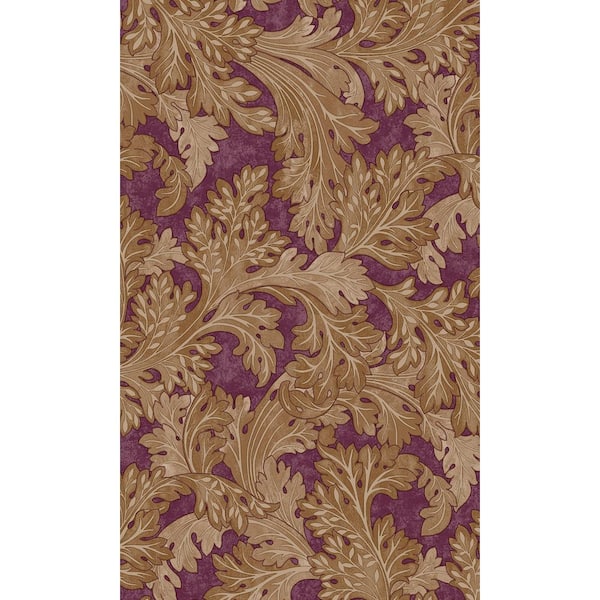 Walls Republic Berry Curling Leaves Tropical Print Non-Woven Non-Pasted Textured Wallpaper 57 Sq. Ft.