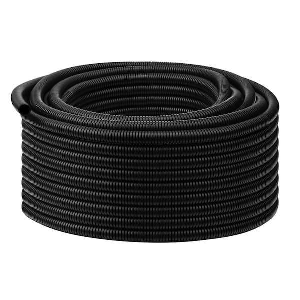 3/4 in. x 50 ft. ENT Electrical Flexible Wire Loom High Temperature Split Cable Sleeves Conduit, Flame Retardant, Black
