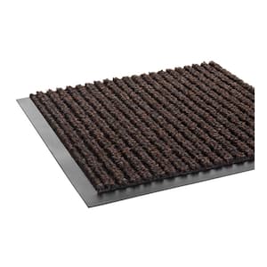 Needle Rib Brown 36 in. x 60 in. Polypropylene Wipe and Scrape Commercial Floor Mat
