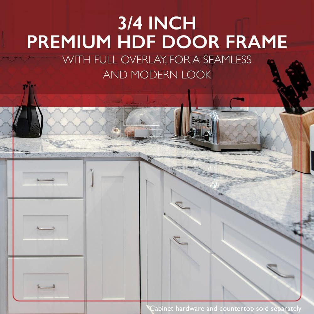 White Shaker 42'' Plywood Base Kitchen Cabinet with MDF Doors