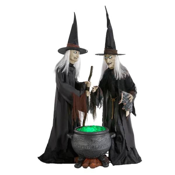6.5 ft. Gruesome Grounds Animated LED Witches Scene