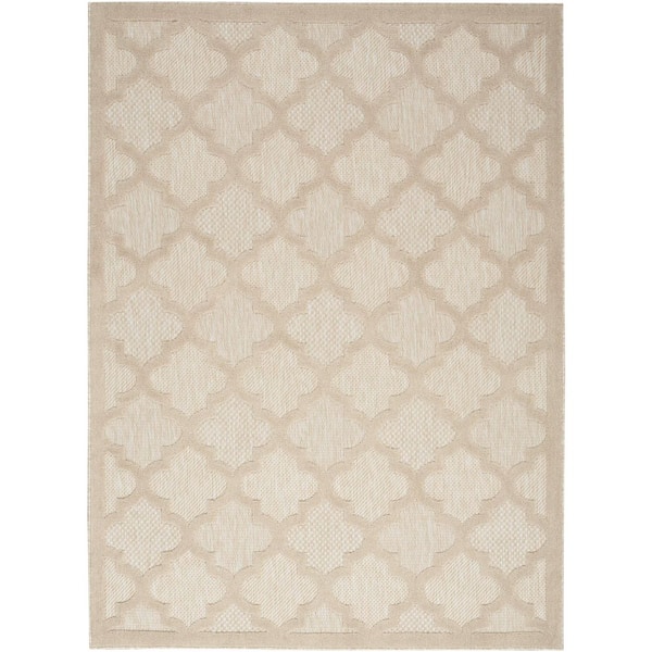 Nourison Easy Care Cream 5 ft. x 7 ft. Trellis Contemporary Area Rug