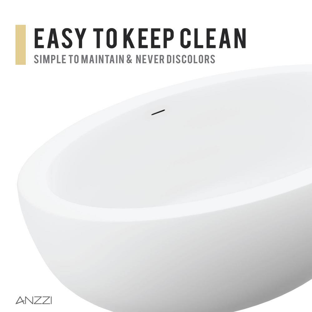 Lusso 75.5'' Matte White Freestanding Soaking Bathtub