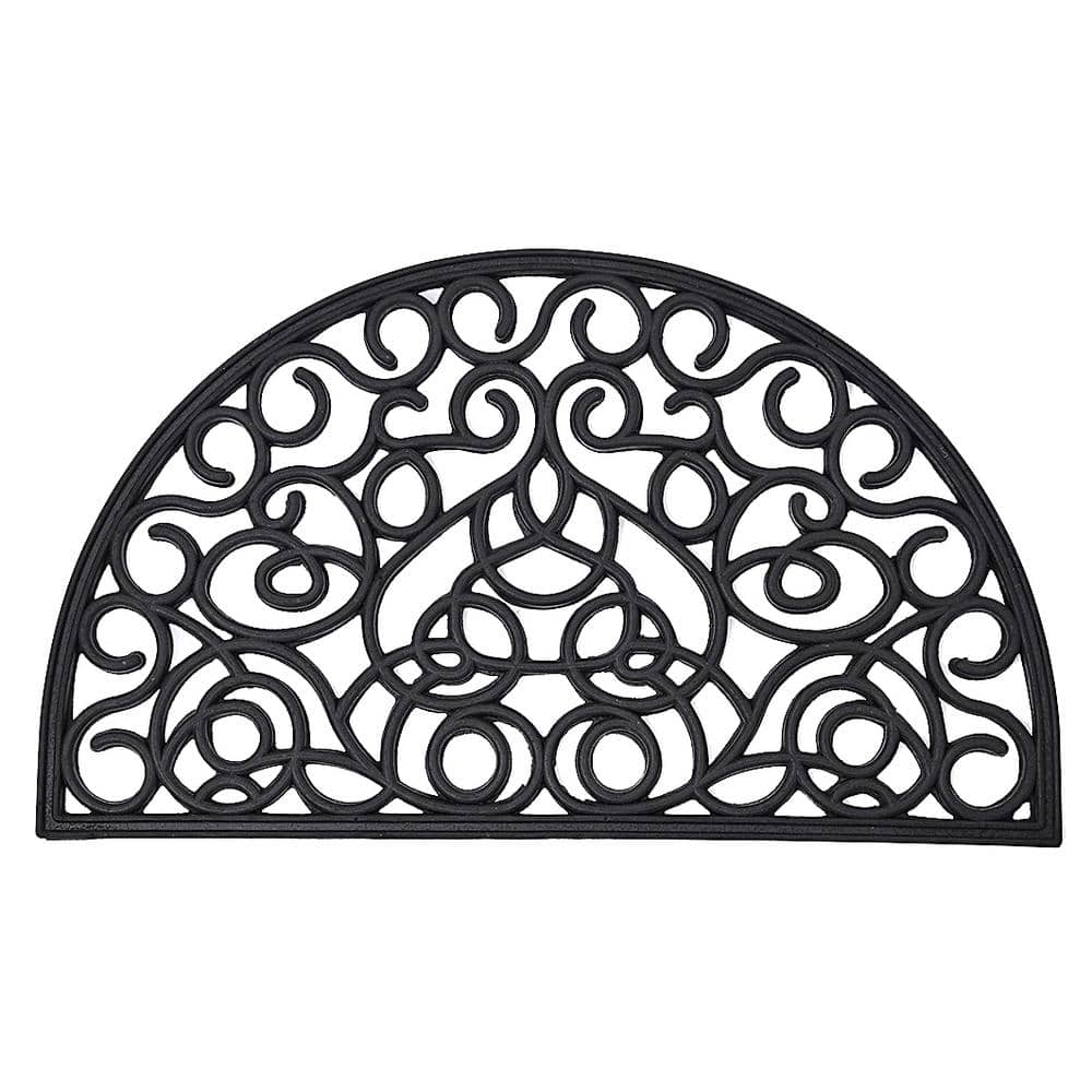 Evideco 30 in. x 18 in. Black Outdoor Half Round Front Door Mat Rubber price history on PriceWatchPro