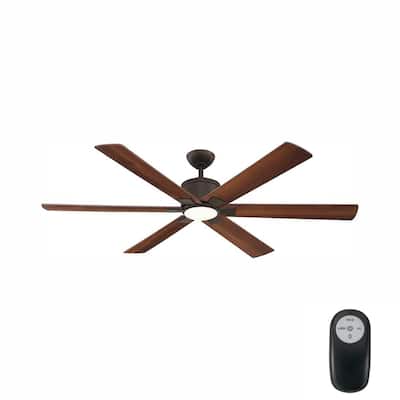 Renwick 60 in. Integrated LED Indoor Oil Rubbed Bronze Ceiling Fan with Light Kit and Remote Control