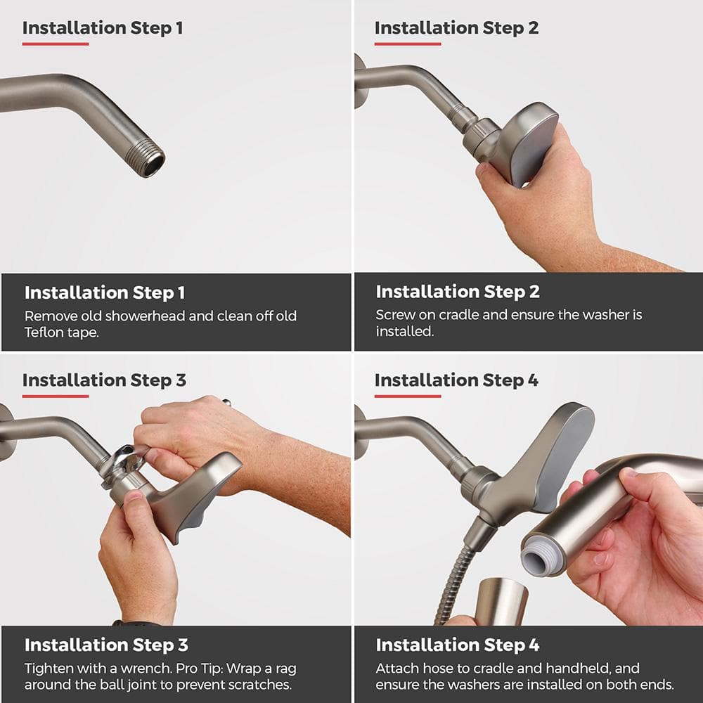 Spot Defense Brushed Nickel Handheld Shower Head with 6-Spray Settings