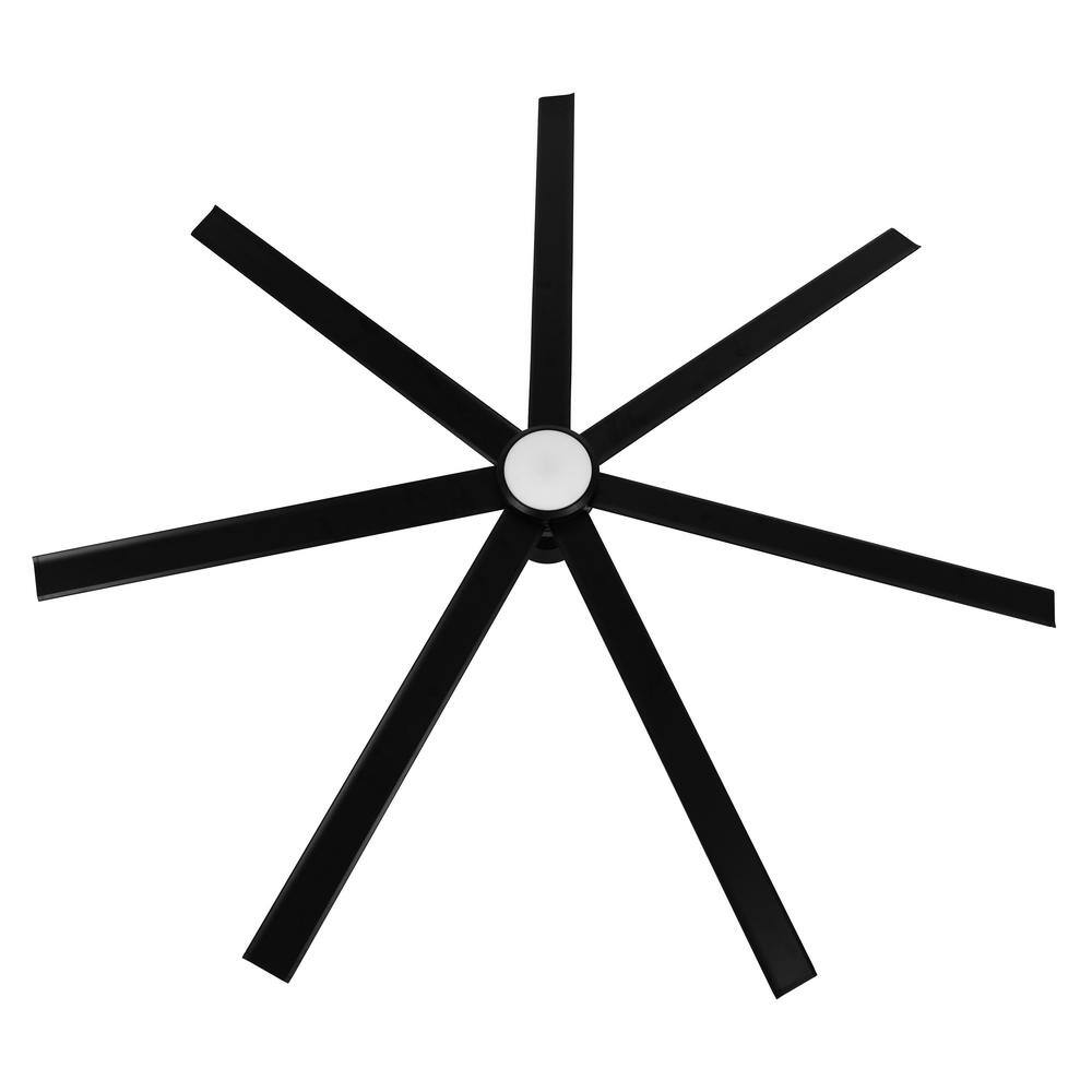 Atlanta 72-Inch Black Metal Ceiling Fan with LED Light and Remote Control