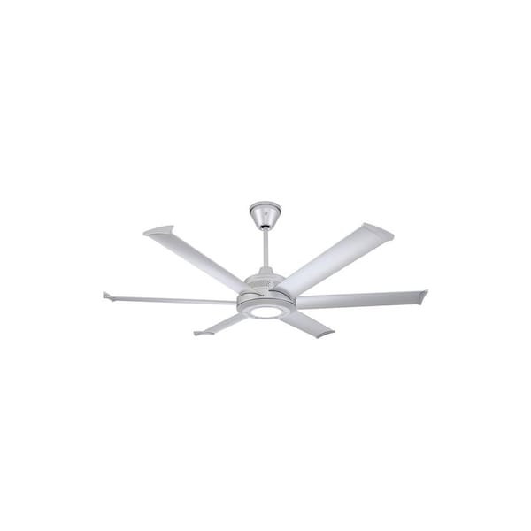 Mammoth 60 in. Smart Indoor/Outdoor Silver Universal Mount Ceiling Fan w/ 7 in. Downrod, 2700K LED, Remote and Phone App