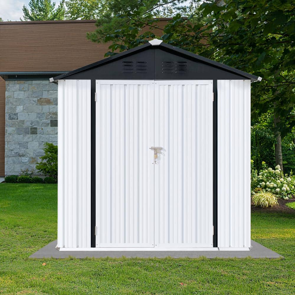BTMWAY 6 ft. W x 4 ft. D Electro-Galvanized Metal Sheds and Outdoor ...