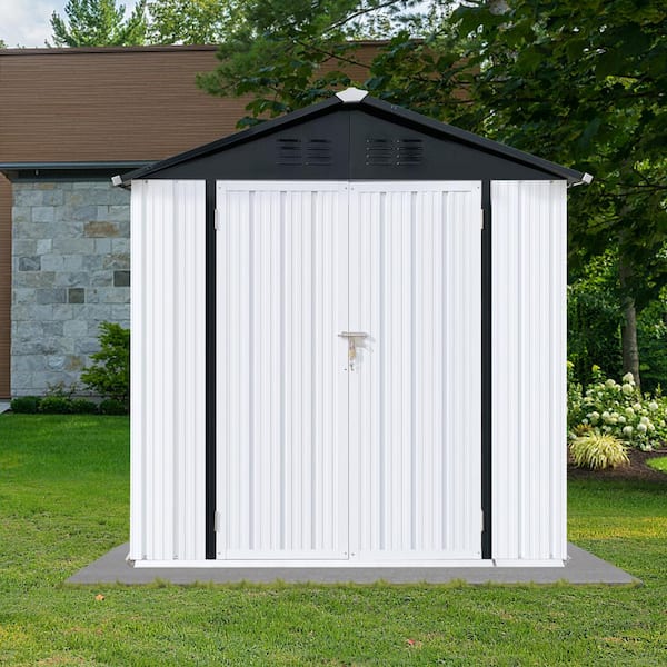 BTMWAY 6 ft. W x 4 ft. D Electro-Galvanized Metal Sheds and Outdoor Storage Shed with Lockable Doors, Tool Sheds(24 sq. ft.)