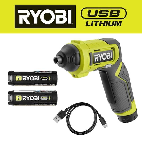 RYOBI USB Lithium Multi-Head Screwdriver Kit with 2 Ah Battery ...