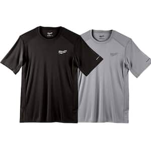 Men's X-Large Black and Gray WORKSKIN Light Weight Performance Short Sleeve T-Shirt (2-Pack)