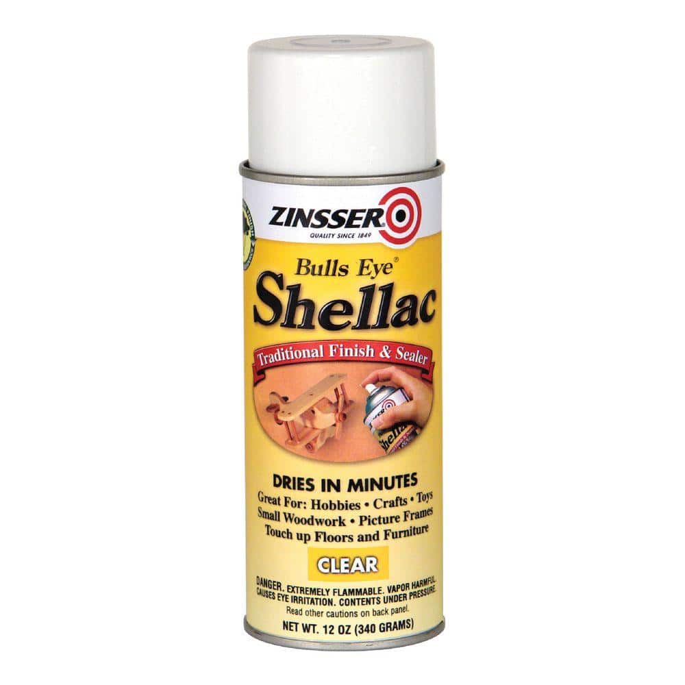 Rust-Oleum Zinsser 408 Bulls Eye Shellac Spray, Clear, 12 oz.