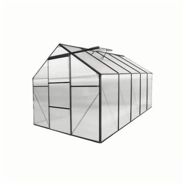 122.44 in. W x 74.8 in. D x 76.77 H in. Aluminum Heavy Duty Walk-in Black Greenhouse for Outdoor Backyard in All Season