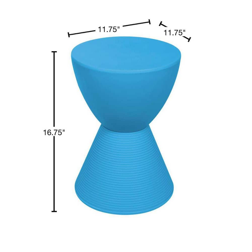 Modern Boyd 12" Round Blue Metal Accent Side Table