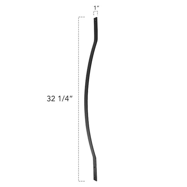 Deckorators 3/16 in. x 1 in x 32-1/4 in. Black Aluminum Arc Baluster (5-Pack)