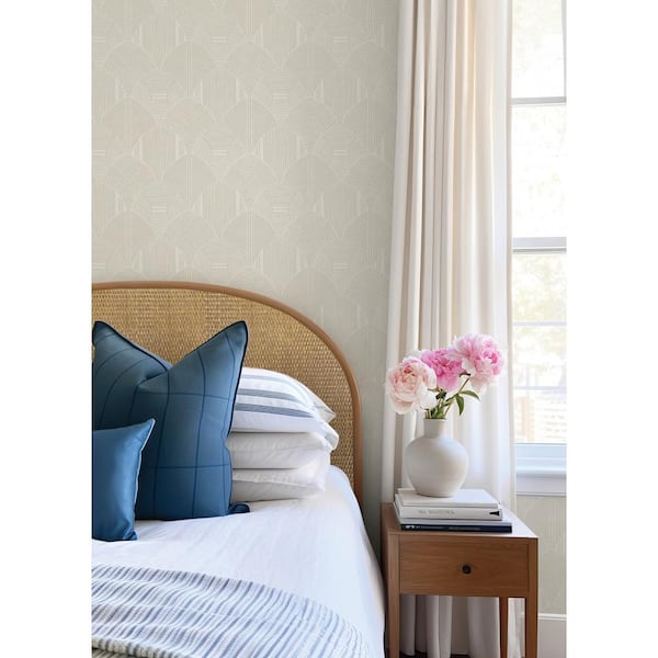 Meyberg White Geometric Non-Pasted Wallpaper