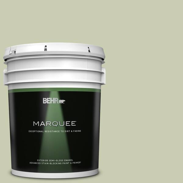 BEHR MARQUEE 5 gal. #BIC-13 Chilled Cucumber Semi-Gloss Enamel Exterior Paint & Primer