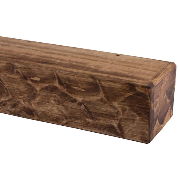 Dogberry Collections Rough Hewn 60 in. x 5.5 in. Aged Oak Mantel  m-hewn-6005-agok-none - The Home Depot