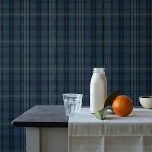 Austin Navy Plaid Wallpaper Sample