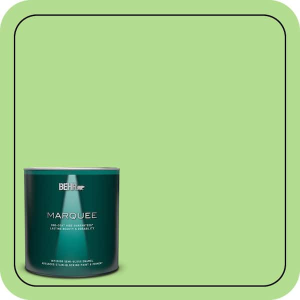 BEHR MARQUEE 1 qt. #MQ4-46 Early Spring One-Coat Hide Semi-Gloss Enamel Interior Paint & Primer