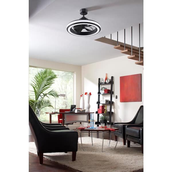 Gleam 16 in. Integrated LED Indoor/Outdoor Black Ceiling Fan with Light Kit and Remote Control
