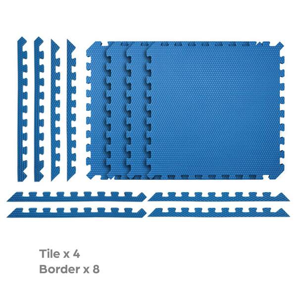 Norsk Black/Blue 24 in. x 24 in. x 0.79 in. Foam Interlocking Reversible Floor Mat (4-Pack) Norsk Black/Blue 24 in. x 24 in. x 0.79 in. Foam Interlocking Reversible Floor Mat (4-Pack)