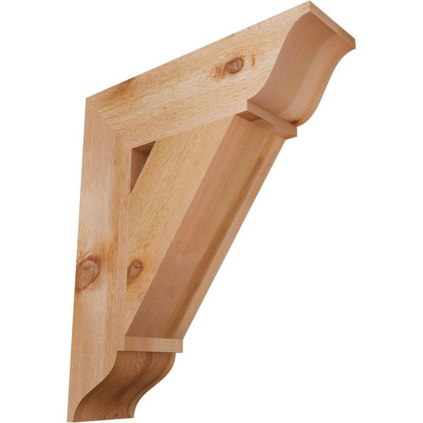 Ekena Millwork 6 in. x 26 in. x 22 in. Western Red Cedar Traditional Rough Sawn Bracket