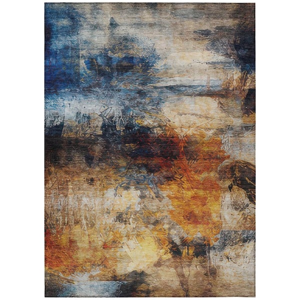 Chantille Machine Washable Indoor/Outdoor Abstract ACN2881 Blue 10 ft. x 14 ft. Area Rug