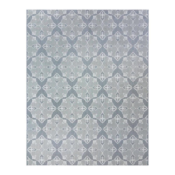 Disney Mickey Mouse Gray/Cream 6 ft. x 9 ft. Medallion Indoor/Outdoor Area Rug