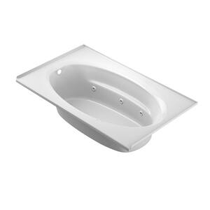 Signature 72 in. x 42 in. Rectangular Whirlpool Bathtub with Left Drain in White