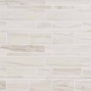 Saroshi Dolomite Snow 11.41 in. x 11.69 in. Matte Porcelain Marble Look Floor and Wall Mosaic Tile (0.92 sq. ft./Each)