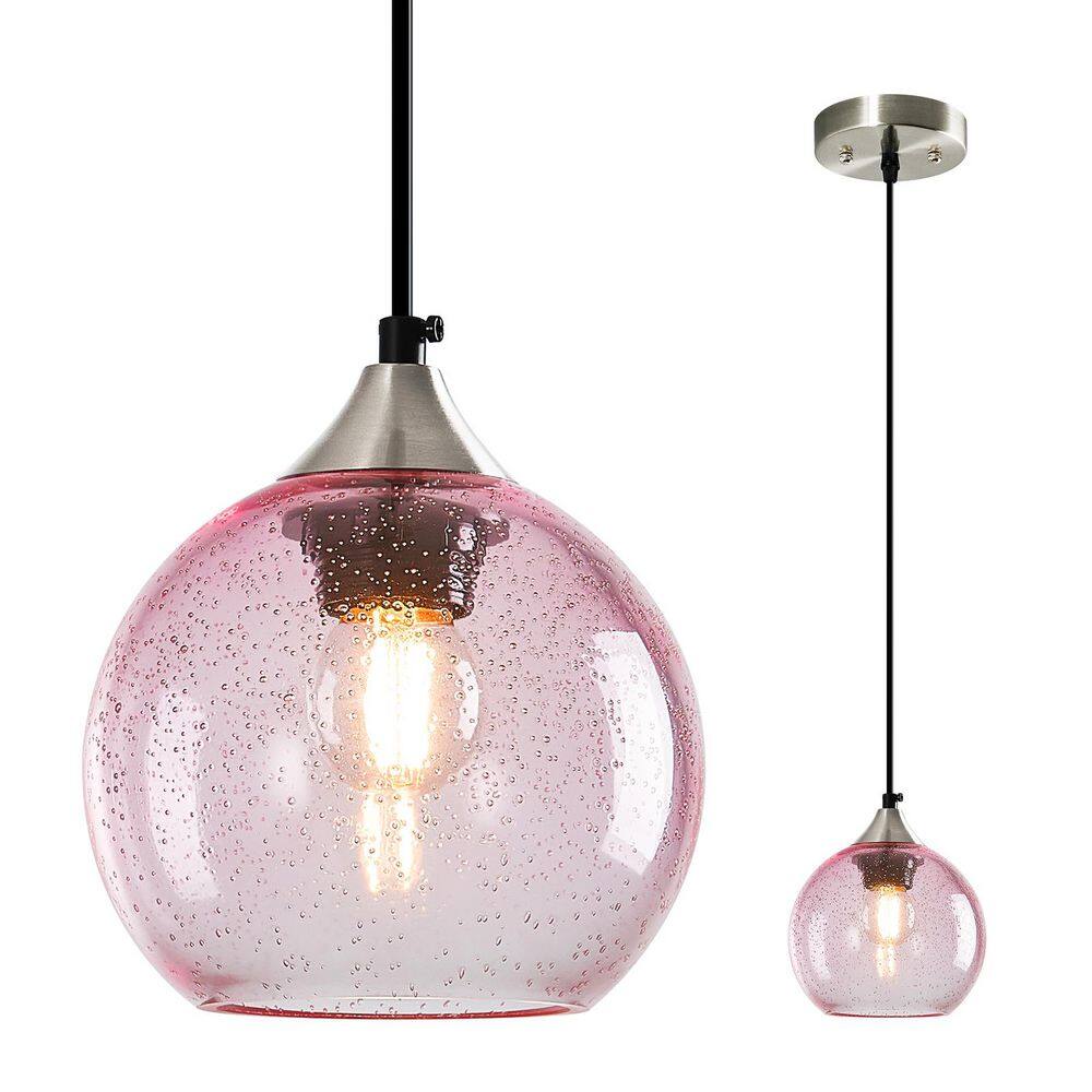 Home Lighting ‎60 Watts 1 Light 5. 9in Pink Glass Pendant Light for Kitchen Island Bedroom, No Bulbs Included, 1Pack price history on PriceWatchPro