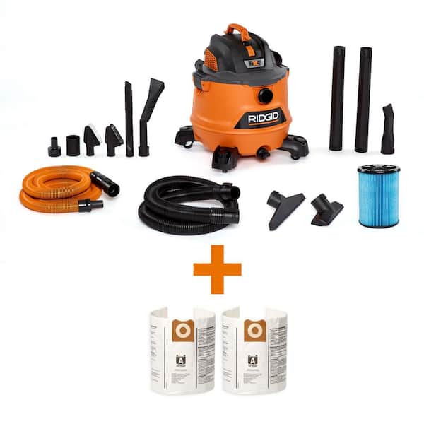 RIDGID 14 Gallon 6.0 Peak HP NXT Wet/Dry Shop Vacuum with Fine Dust Filter, Dust Bags, Hose, Accessories and Car Cleaning Kit
