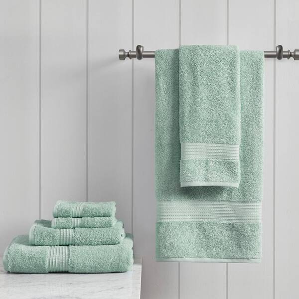 Organic 6-Piece Seafoam Cotton Bath Towel Set