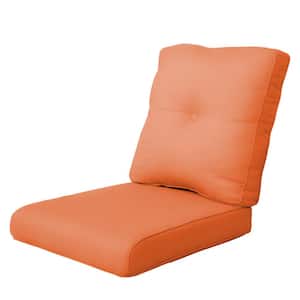 22 in. x 24 in. 2-Piece CushionGuard Outdoor Lounge Chair Deep Seat Replacement Cushion Set in Orange