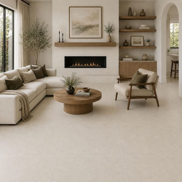 Barri Marfil 3D 48 in. x 48 in. Lappato Porcelain Floor and Wall Tile (15.5 sq. ft./Case)