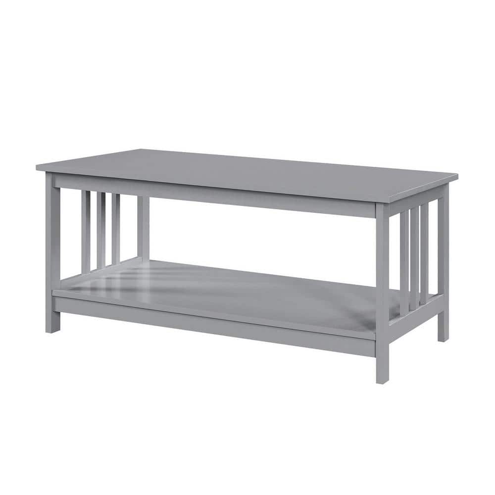 Gray Rectangular Wood Mission Coffee Table