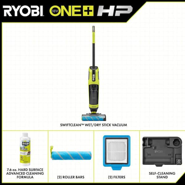 ONE+ HP 18V Cordless SWIFTClean Wet/Dry Stick Mop and Vacuum (Tool Only) with 64 oz. Hard Surface Cleaning Formula