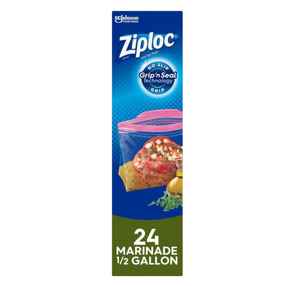 Ziploc 0.5 Gal. All Purpose Marinade Bags 604022 - The Home Depot