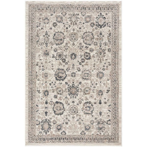 Nourison Renewed Ivory Multicolor 5 ft. x 7 ft. Distressed Traditional Area Rug