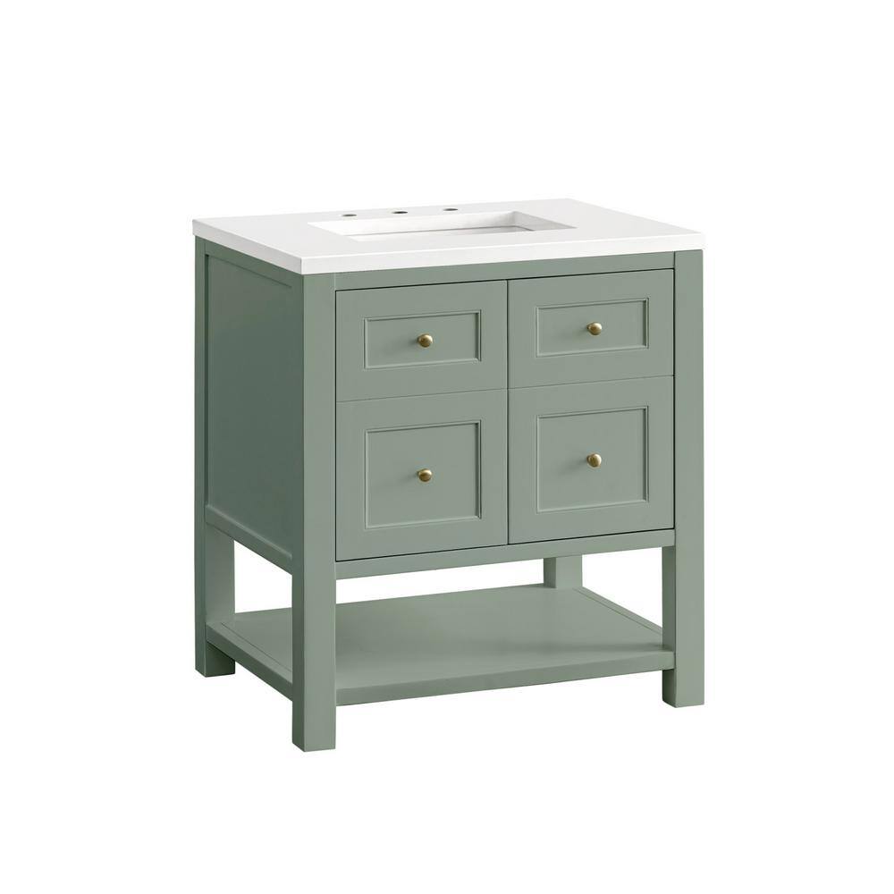 Smokey Celadon 30" Solid Wood Single Bathroom Vanity Base