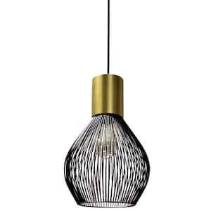 1-Light Vintage Bronze Pendant with Metal Shade