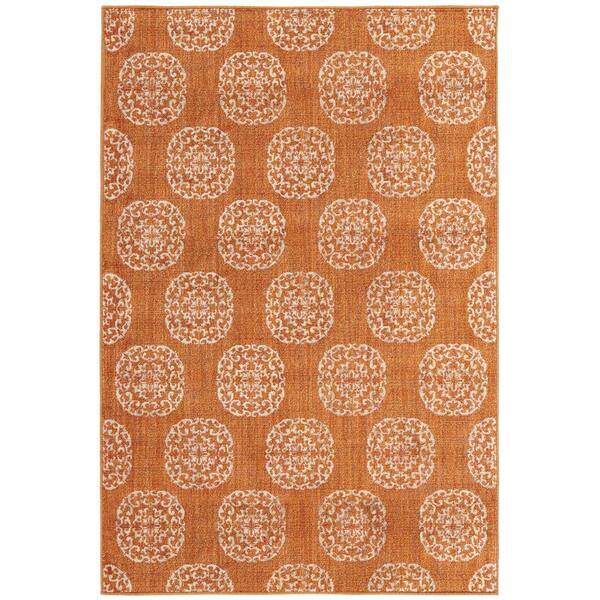 Home Decorators Collection Essex Medallion Rust 4 ft. x 6 ft. Area Rug