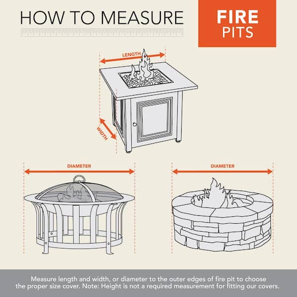 Modern Leisure Chalet Outdoor Patio Round Firepit Cover, Fits up to 44