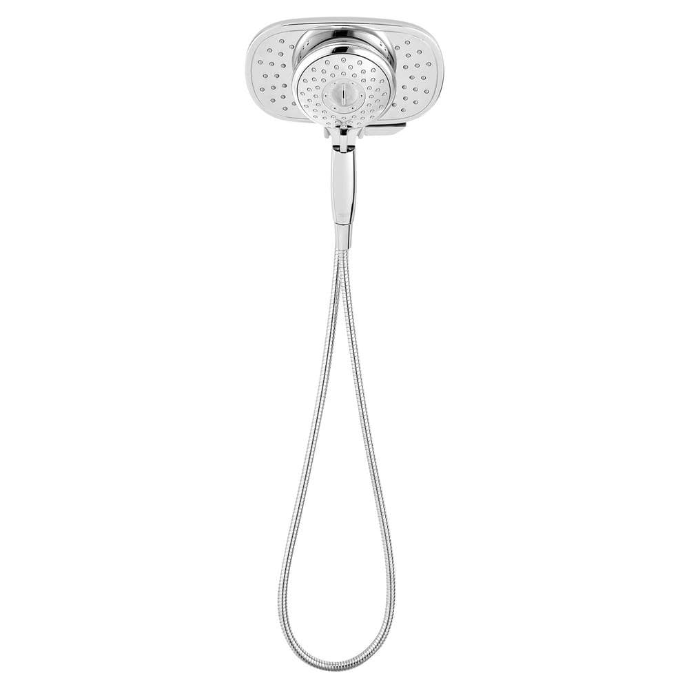 Chrome Dual Showerhead with Handheld and Multi Spray Functions